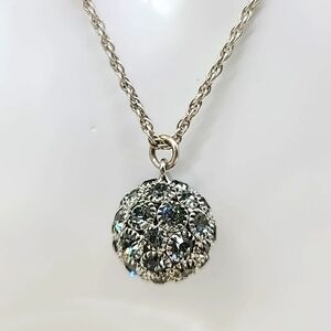 $128 John Wind "Crystal Ball" 925 Silver & Swarovski Crystal Orb Pendant! 🔮